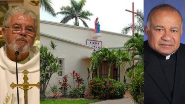 Misa especial a la Virgen del Rosario, con los reverendos Rafael Cos y José Conrado Rodríguez, en la Misión Católica de Santa Ana.&nbsp;