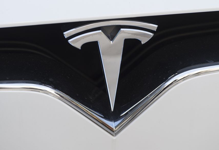 Logo del fabricante de autos eléctricos Tesla.&nbsp;
