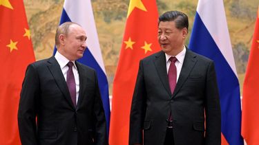 El presidente chino Xi Jinping y el presidente ruso Vladimir Putin en Pekín, el 4 de febrero del 2022.&nbsp;