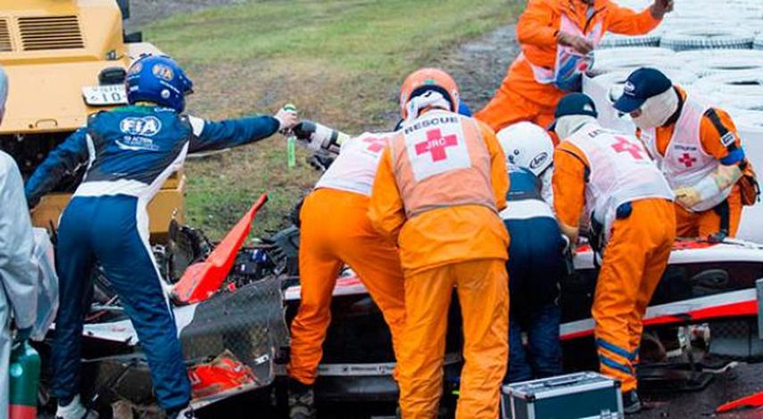 Bianchi lucha por su vida luego de accidente en el GP de Japón