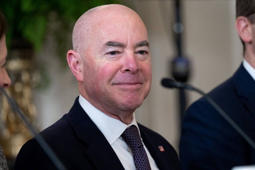 El Secretario de Seguridad Nacional de Estados Unidos, Alejandro Mayorkas, en la Casa Blanca en Washington, DC, el 22 de enero de 2024.&nbsp; &nbsp;