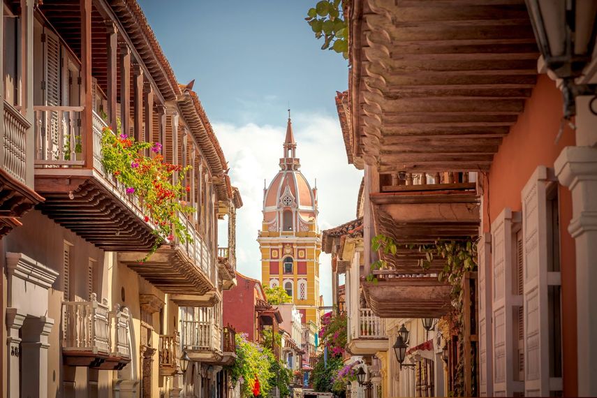 Vista de la hermosa ciudad colombiana de Cartagena
