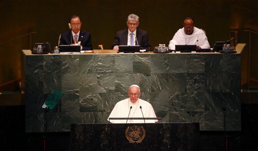 El Papa aprovechó su intervención ante la plenaria de la ONU para proclamar la existencia de un verdadero derecho del ambiente. (EFE) 