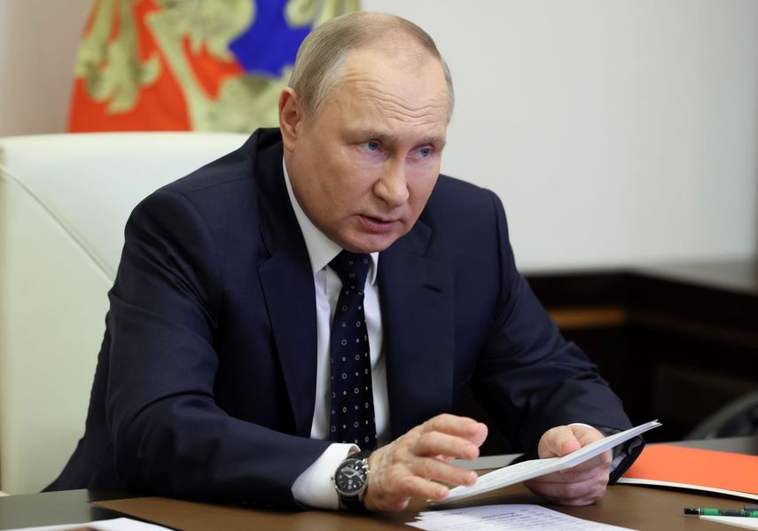 &nbsp;El presidente ruso Vladimir Putin durante una reunión en Moscú, el viernes 20 de mayo de 2022.&nbsp;