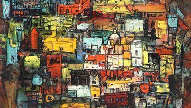 Diario las Américas | Ciudad Habana 1960 Oil on wood 12 x 15.5 in.jpg