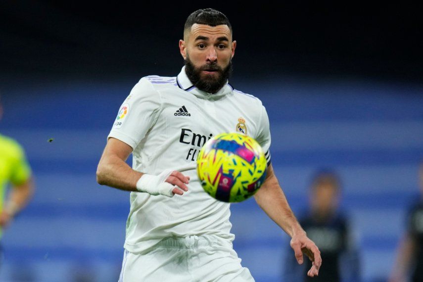 Karim Benzema, del Real Madrid, durante el partido contra la Real Sociedad en la Liga española, el domingo 29 de enero de 2023.&nbsp;