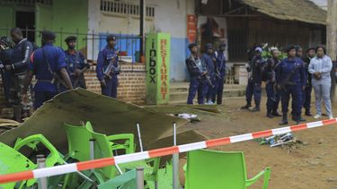 El lugar donde estalló la bomba en Beni, Congo, el 25 de diciembre de 2021.&nbsp;