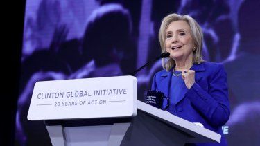Hillary Clinton durante la Reunión Anual 2025 de la Iniciativa Global Clinton en el New York Hilton Midtown el 24 de septiembre de 2025 en la ciudad de Nueva York.