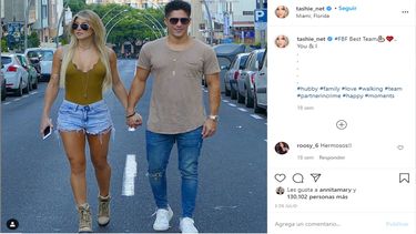 Chyno Miranda junto a su exesposa, Natasha Araos.