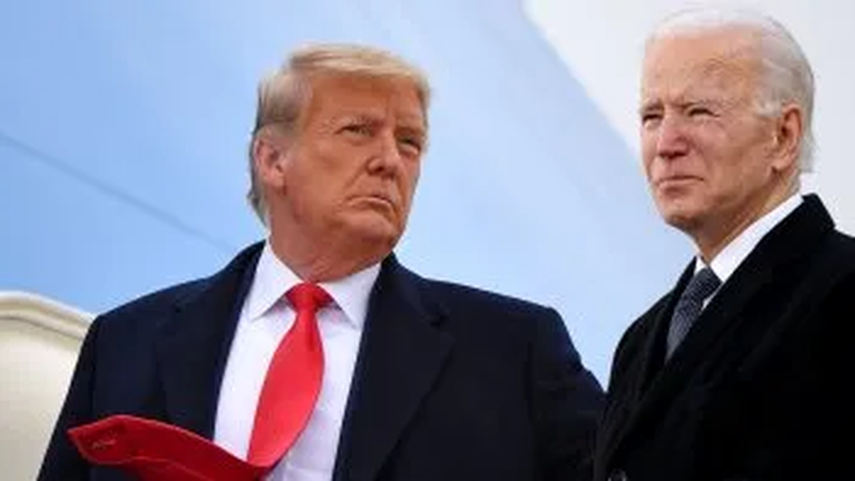 Imagen yuxtapuesta del expresidente Donald Trump y del actual mandatario Joe Biden.