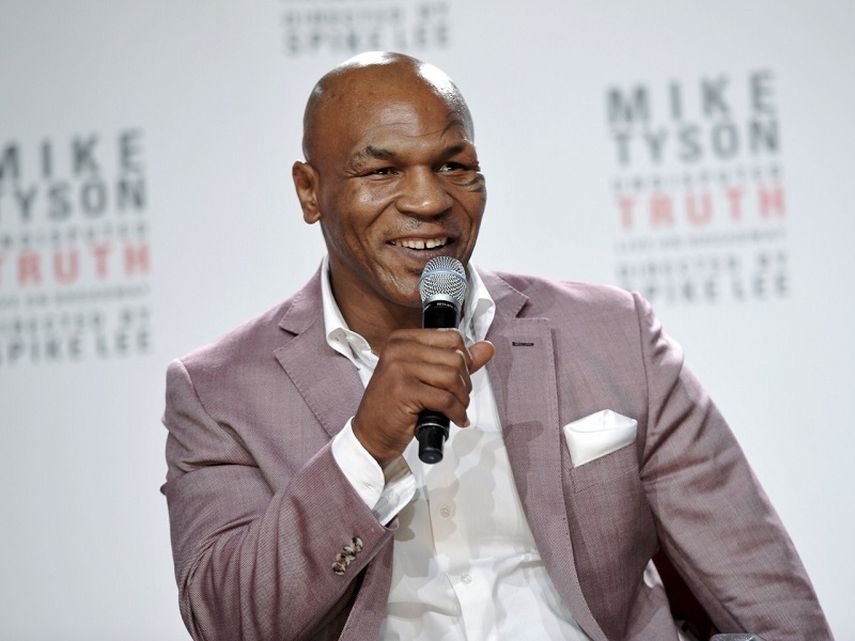 El boxeador Mike Tyson, durante una conferencia de prensa. (AP)