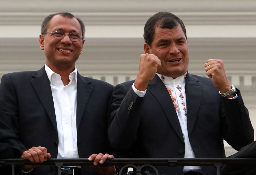 El ex vicepresidente de Ecuador, Jorge Glas y expresidente Rafael Correa