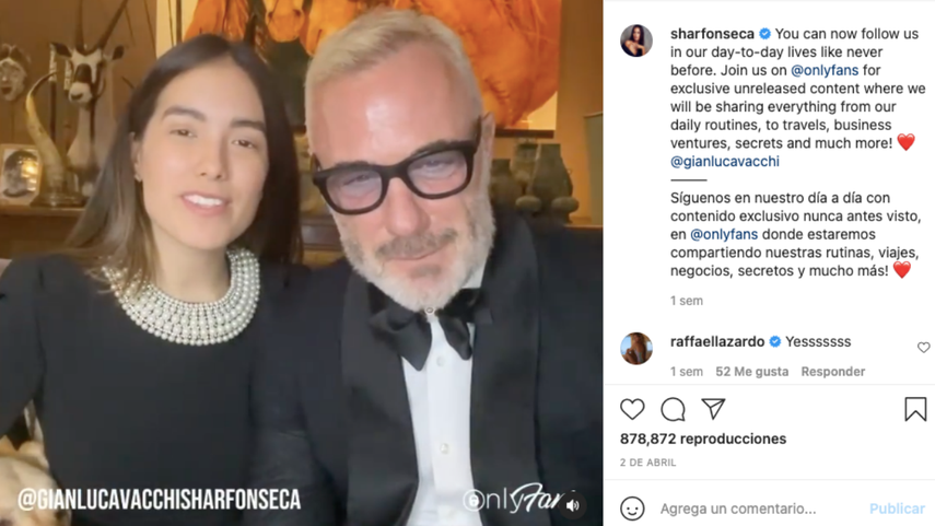 Sharon Fonseca y Gianluca Vacchi.