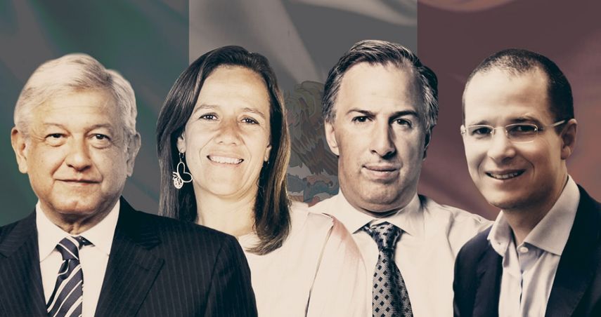 Andrés Manuel López Obrador, Margarita Zavala Gómez del Campo, José Antonio Meade Kuribreña y Ricardo Anaya Cortés.