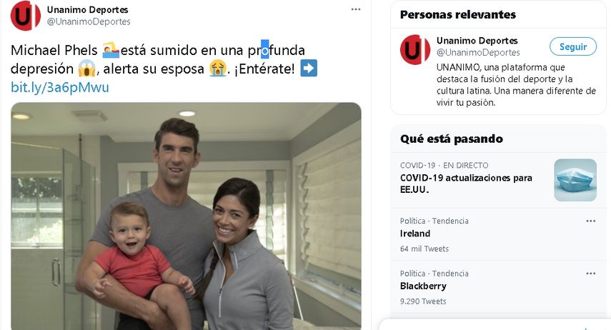 La pareja que acompaña al exitoso nadador desde 2016, reconoce que recurrido a la figura de Boomer Robert, Beckett Richard y Maverick Nicolas —sus pequeños tres hijos— para tratar de levantar la moral de su marido