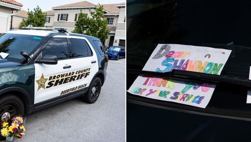 Combinaci&oacute;n de fotos publicada en la cuenta oficial de Twitter del Sheriff de Broward en honor a uno de los oficiales fallecidos por coronavirus.