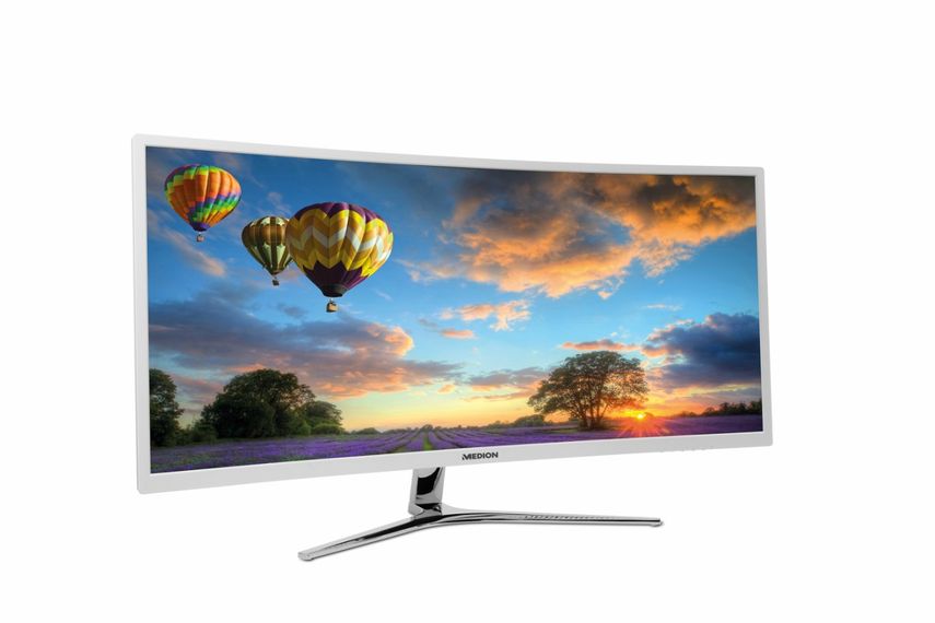 El monitor Akoya X58434 de Medion es de 34 pulgadas y mediante la tecnología integrada FreeSync las imágenes se pueden sincronizar con tarjetas gráficas compatibles.