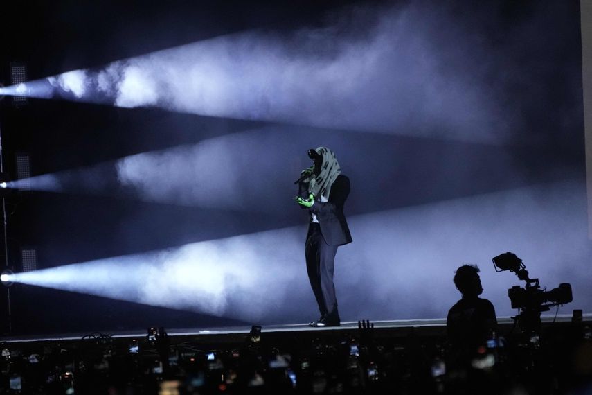 El rapero Kendrick Lamar durante su presentación en el festival AXE Ceremonia en el parque Bicentenario en la Ciudad de México el sábado 23 de marzo de 2024.