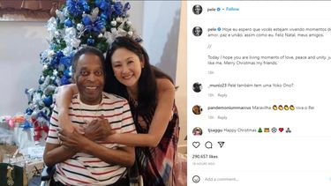 Captura de pantalla de la publicación realizada en Instagram por el rey del futbol, Pelé.&nbsp;