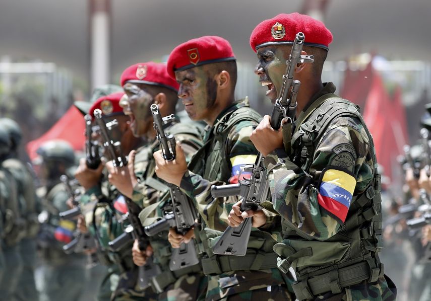 Soldados venezolanos en un desfile militar el 5 de julio del 2019, en Caracas.