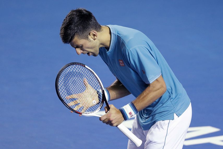 Djokovic se mostró enfadado con su propio juego en su derrota del jueves.