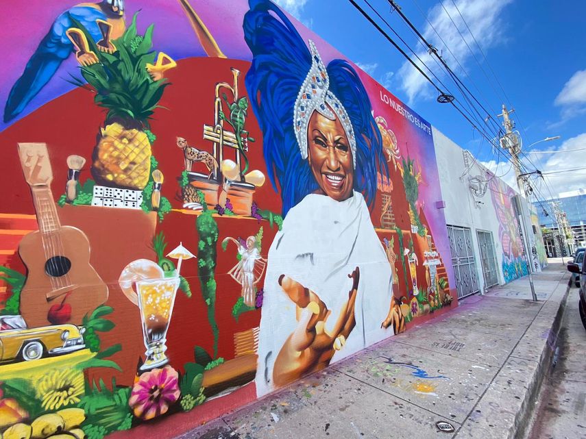 La Reina, Celia Cruz, vive en la memoria de sus admiradores y es honrada en murales como este, en Wynwood.&nbsp;