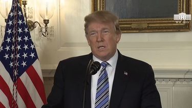 El presidente Donald Trump durante su discurso de este jueves.