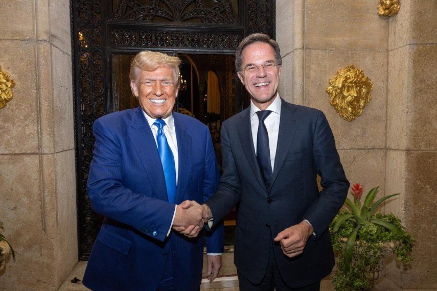 El presidente electo Donald Trump y el secretario general de la OTAN, Mark Rutte.