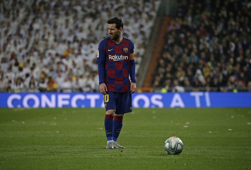 El delantero argentino Lionel Messi del Barcelona ,en el partido contra el Real Madrid por La Liga Espa&ntilde;ola, el domingo 1 de marzo de 2020.