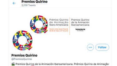 Captura de pantalla de la cuenta oficial en Twitter de los Premios Quirino.