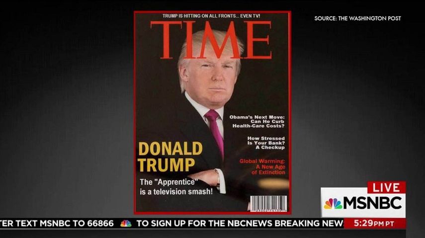 La portada falsa de TIME con que Donald Trump decora algunos de sus clubes de golf.&nbsp;