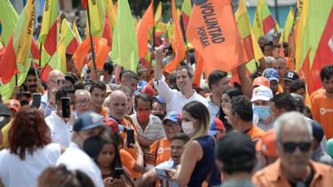El presidente encargado de Venezuela, Juan Guaidó, en un acto en el estado de Yaracuy.