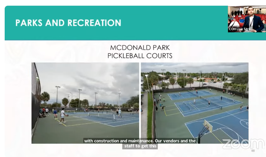 Inversiones de parques en la ciudad de Hialeah. 
