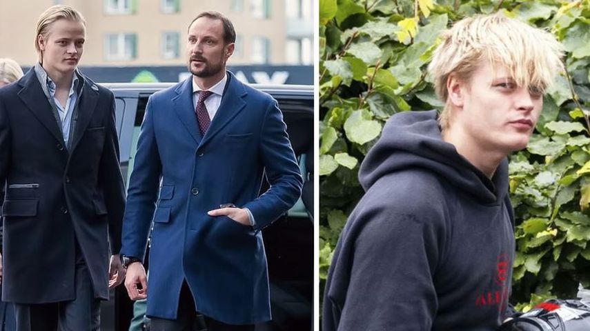 El príncipe Haakon de Noruega y su hijastro Marius Borg Høiby.