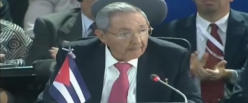 Raúl Castro durante su intervención en la cumbre de los No Alineados