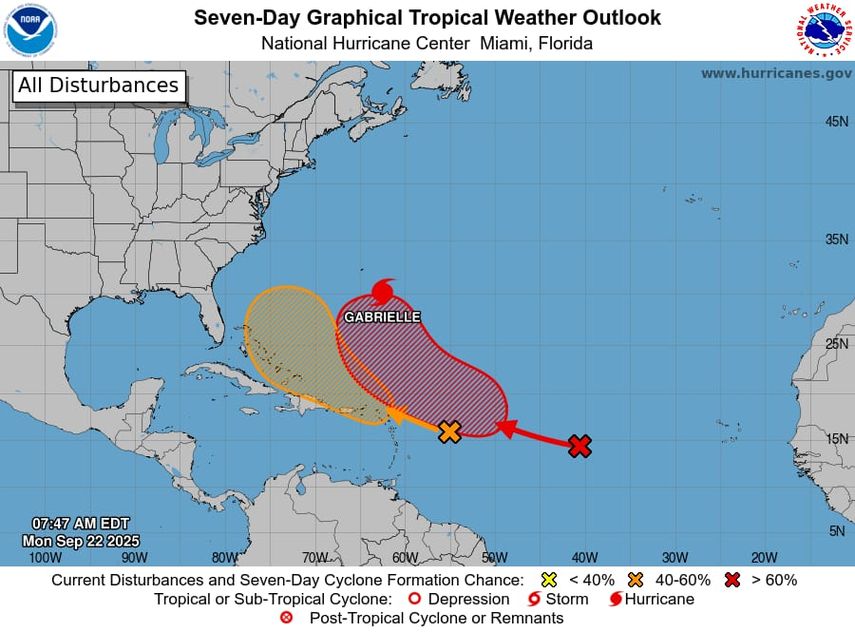 Hay presencia de dos ondas tropicales en el Atlántico, que avanzan en la misma dirección. Si bien por ahora no representan amenaza directa, es necesario hacerles seguimiento