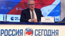 El viceministro de Asuntos Exteriores ruso, Serguéi&nbsp;Riabkov, durante la rueda de prensa.