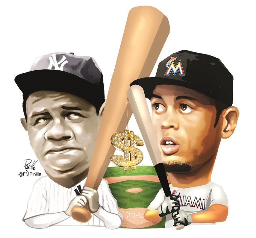 Ruth fue uno de los atletas mejor remunerados de su tiempo, pero nunca como los deportistas del presente (ILUSTRACIÓN FERNANDO PINILLA)