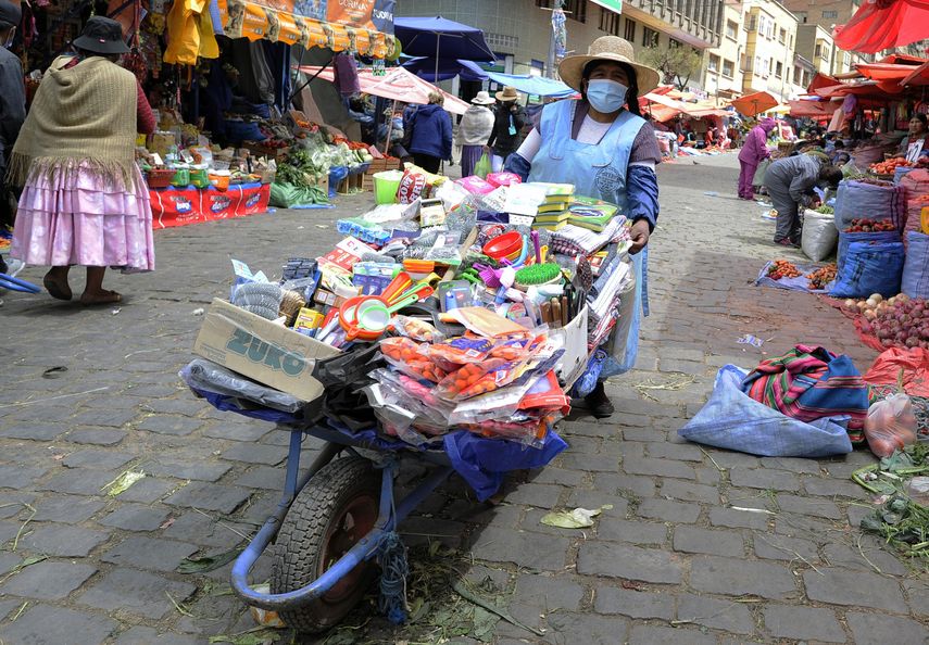 Imagen de un mercado tradicional en La Paz, Bolivia.