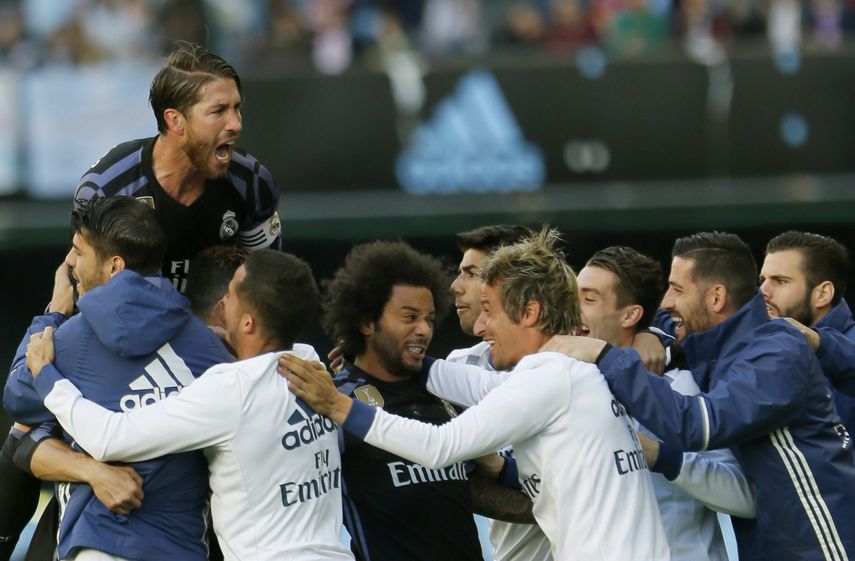 celebración de los jugadores del Real Madrid luego que Cristiano Ronaldo anotara el primer gol.&nbsp;