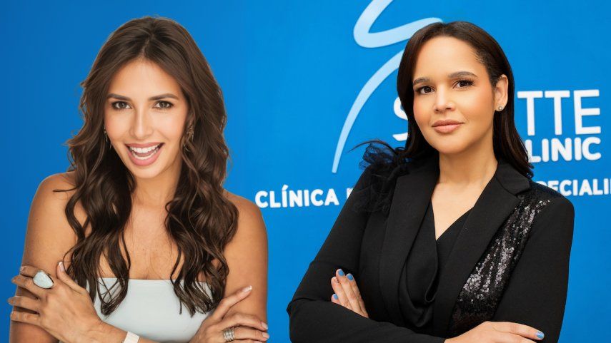 La presentadora Giselle Blondet y la Dra. Amny Acosta Then.