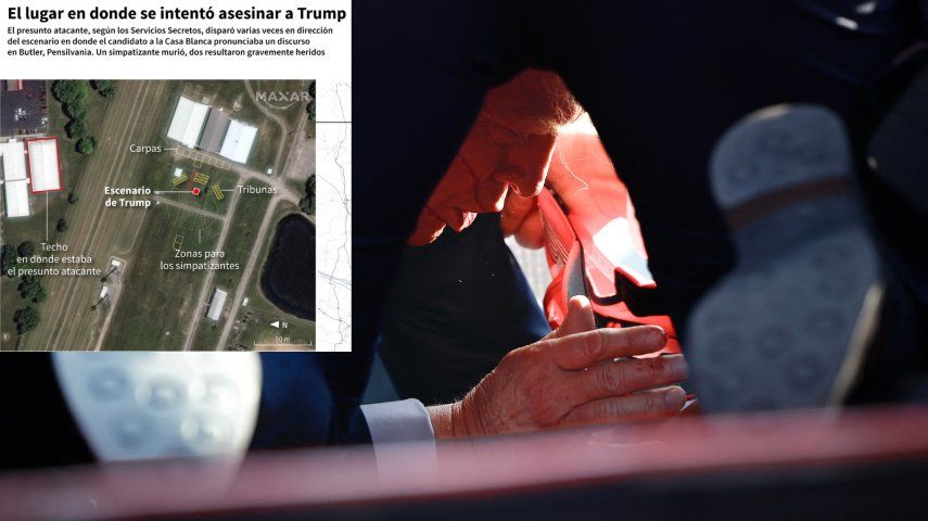 El lugar desde donde se intentó asesinar a Trump, el 13 de julio de 2024.&nbsp;