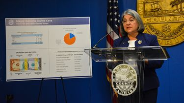 La alcaldesa de Miami-Dade, Daniella Levine Cava, presenta su propuesta de presupuesto para el año fiscal 2024-2025.