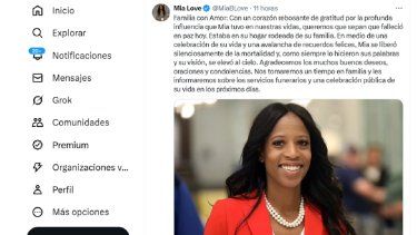 Captura de pantalla de la cuenta de X de Mía Love.&nbsp;