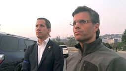 &nbsp; El presidente encargado Juan Guaid&oacute; y el l&iacute;der opositor Leopoldo L&oacute;pez.&nbsp;&nbsp;