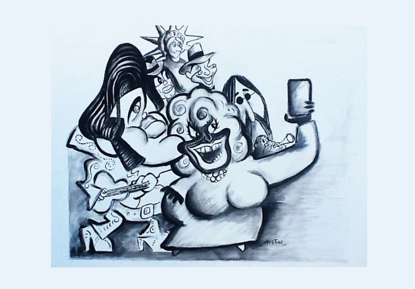 El dibujo Selfie de Celia y los grandes figura entre las piezas más importartes de la exposición. (CORTESÍA)
