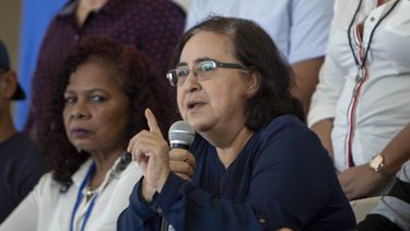 La miembro de la Alianza Cívica Azahálea Solís, vocera opositora en el proceso de negociación. 