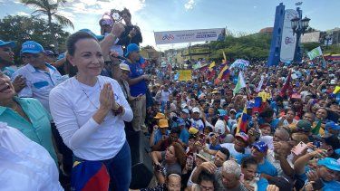 María Corina Machado en Maracaibo, estado Zulia, Venezuela, el 23 de julio.&nbsp;