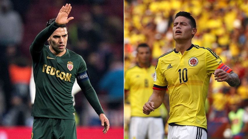 Los futbolistas Radamel Falcao García (izq.) y James Rodríguez, respaldaron a las jugadoras de la selección sub17 ante las acusaciones de acoso sexual.