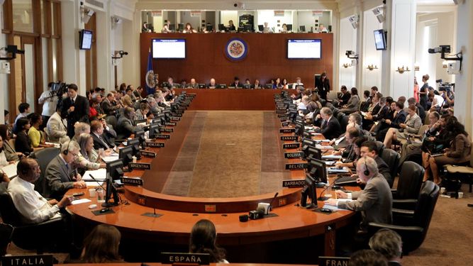 Sesión del consejo permanente de la OEA.